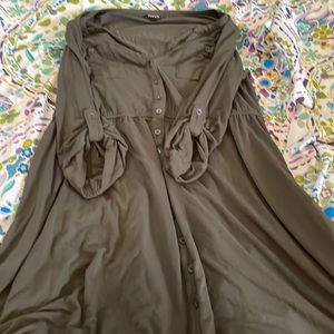 Torrid Green Button Dress